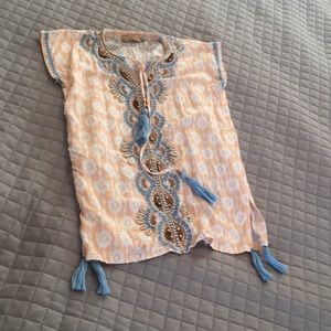 Light Peach & Blue Shirt
